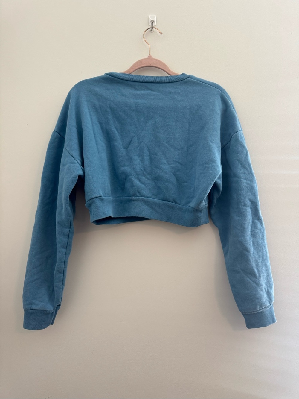 REFORMATION Jeans Blue Hunter 100% Organic Cotton Crop Sweater Pullover - Picture 3 of 5